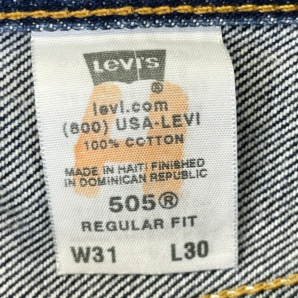 Levis 505 Regular Fit Jeans Mens 31x30 Medium Wash Denim Straight Leg Casual